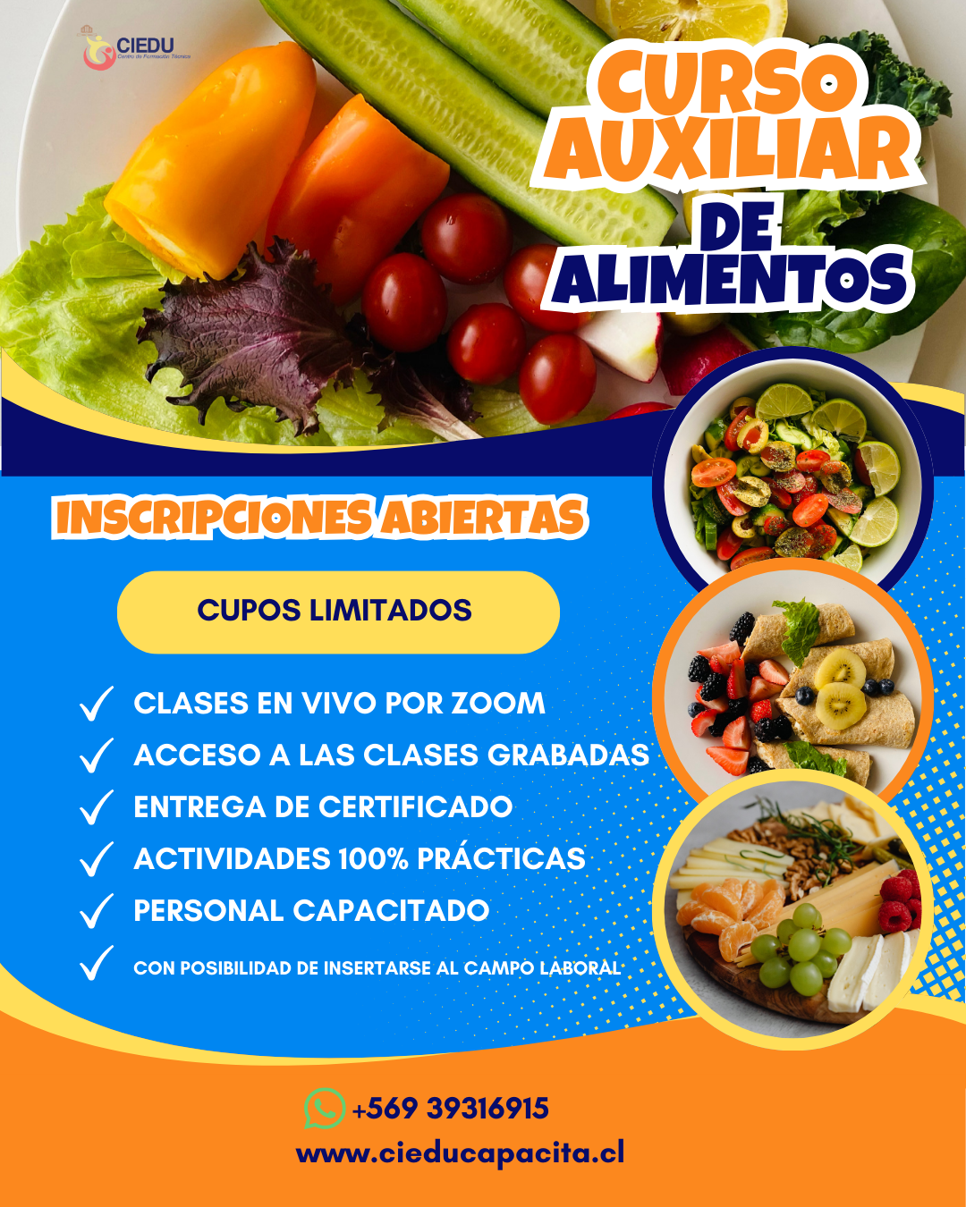 Post de Instagram Curso de Verano Moderno Azul y Amarillo